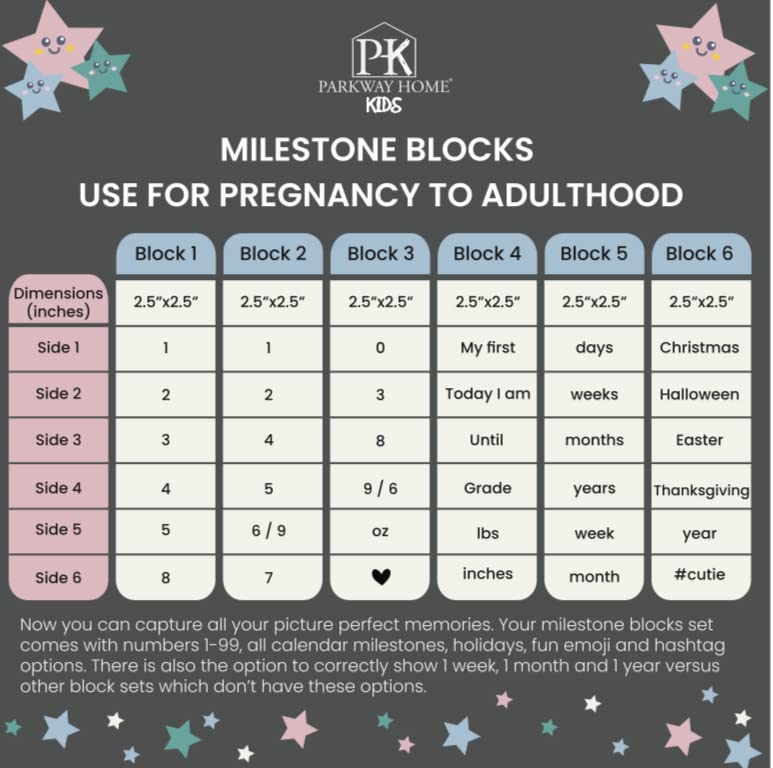 White Baby Monthly Milestone Blocks with Bag. Baby Age Blocks for Girl or Boy Baby Photo Props and Baby Shower. Month Baby Milestone Blocks with Grammatically Correct Month and Year