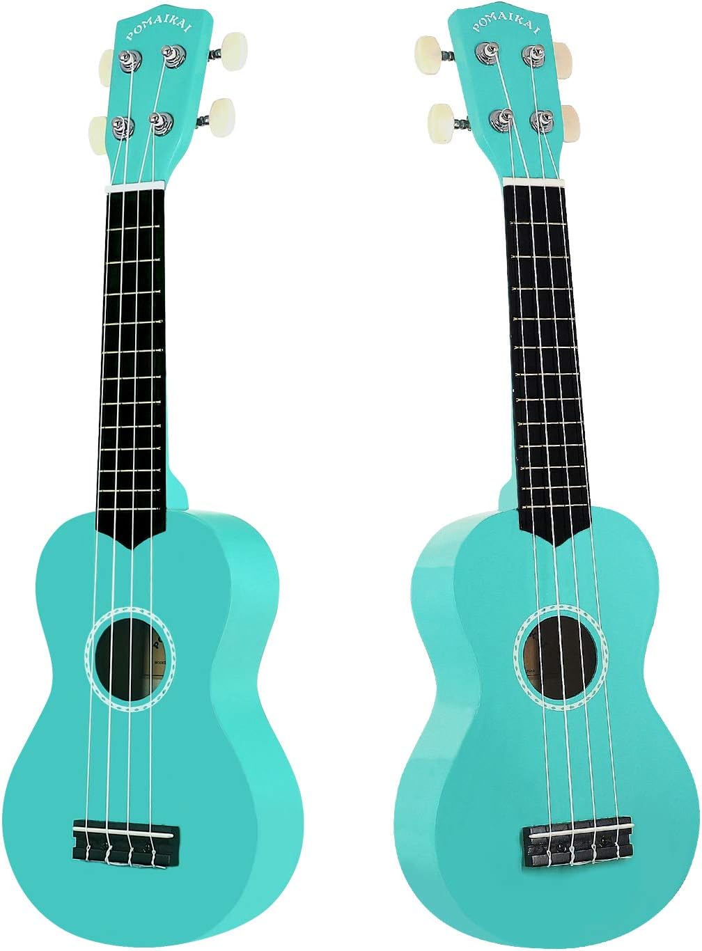 POMAIKAI Soprano Ukulele Starter Wood Ukele Hawaiian Guitar Ukelele 21" Beginner and Students (Blue)