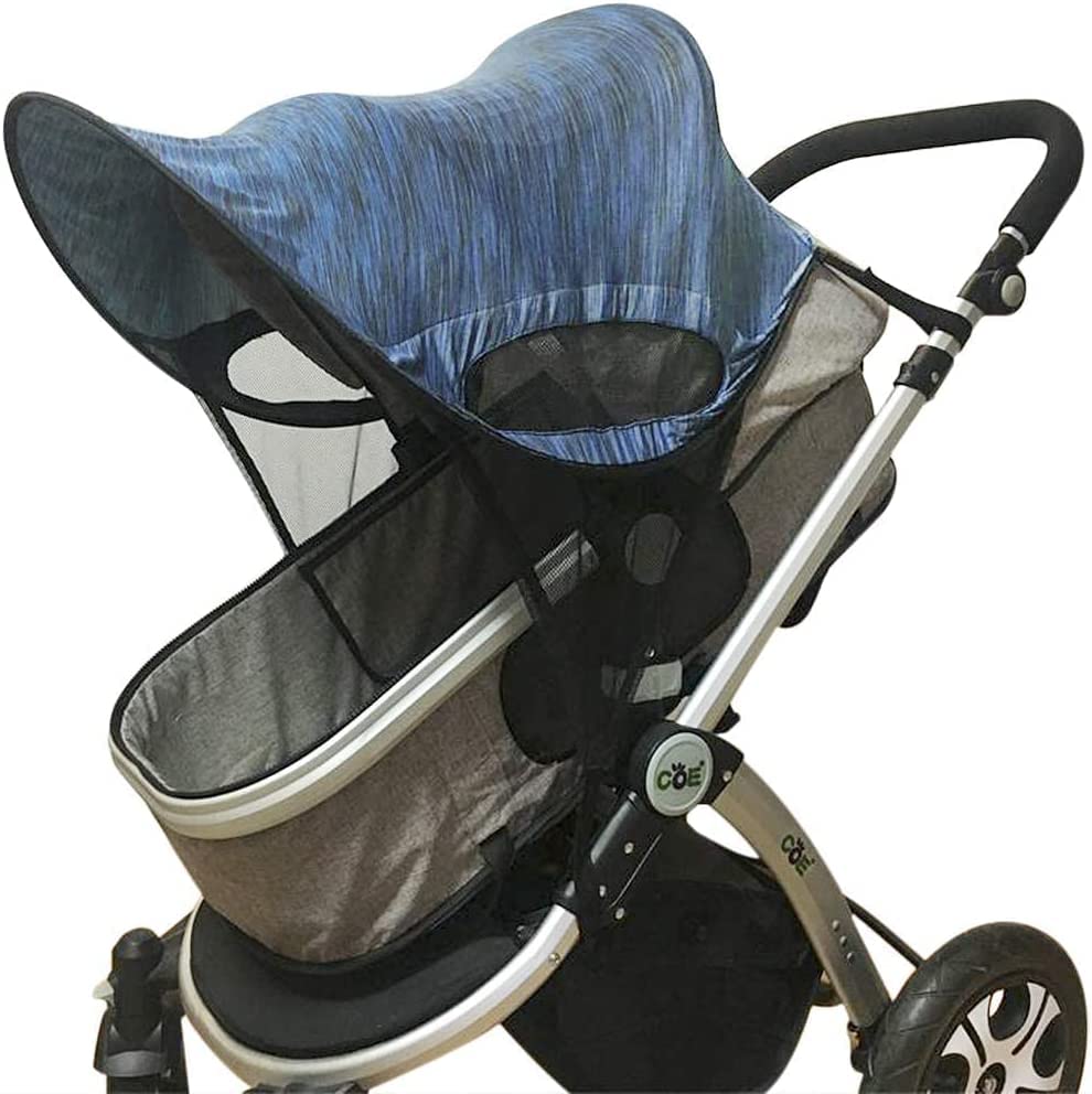 Baby Stroller Sunshade Universal UV Protection Sun Cover for Strollers Pushchair Pram Buggy Waterproof Sun Rain Shade Cover Parasol Anti-UV Toddlers Stroller Canopy Sun Shade for Travel Zoo Park
