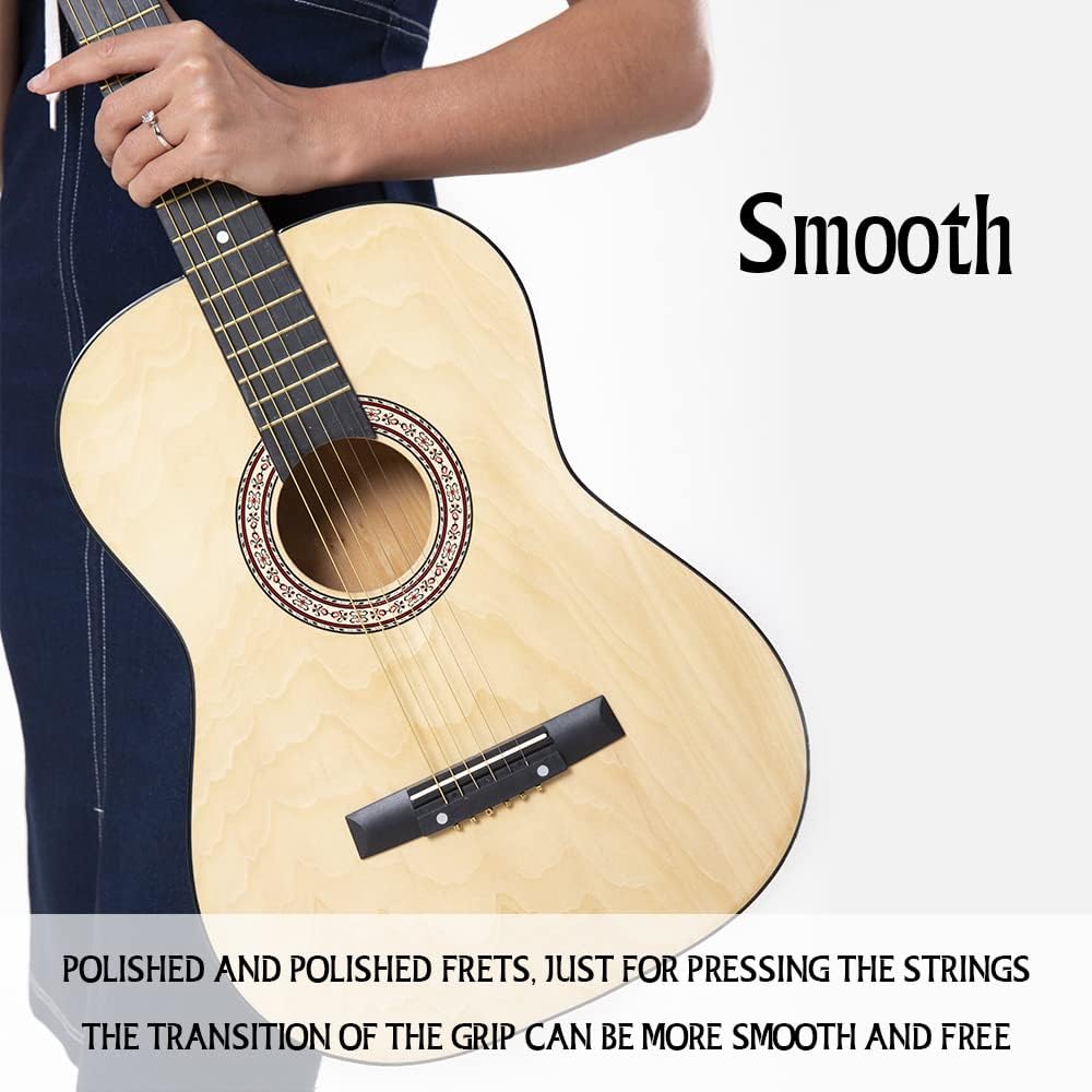 Acoustic Guitar 38" Wood Guitar with starter kit-Travel Gig Bag, Tuner,guitar pick with Beginner Set for Kids/Adults -Natural