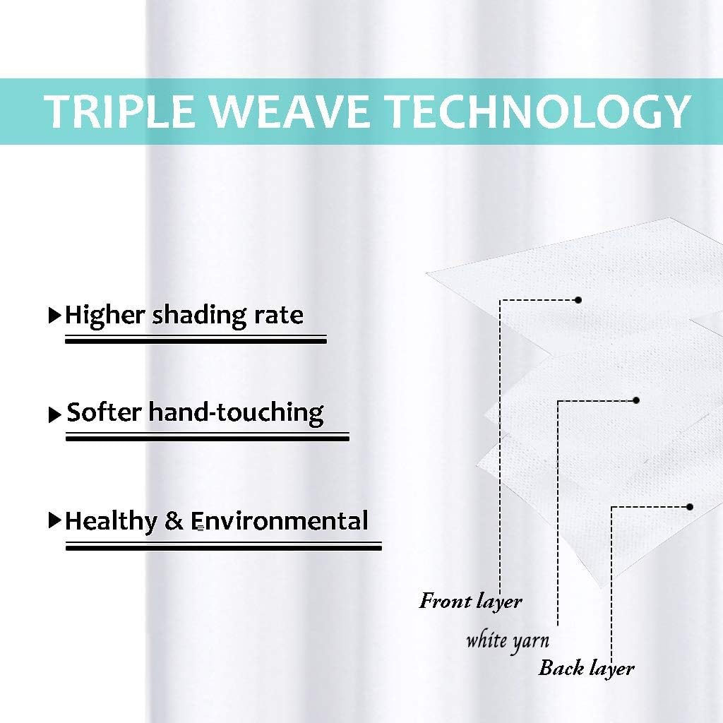 NICETOWN Pure White 100% Blackout Lined Curtains, 1 Pair, 37" Width x 50" Length Each Panel, 2 Thick Layers Narrow Wide Window Treatment Panels Thermal Insulated Drapes for Kitchen Small Window