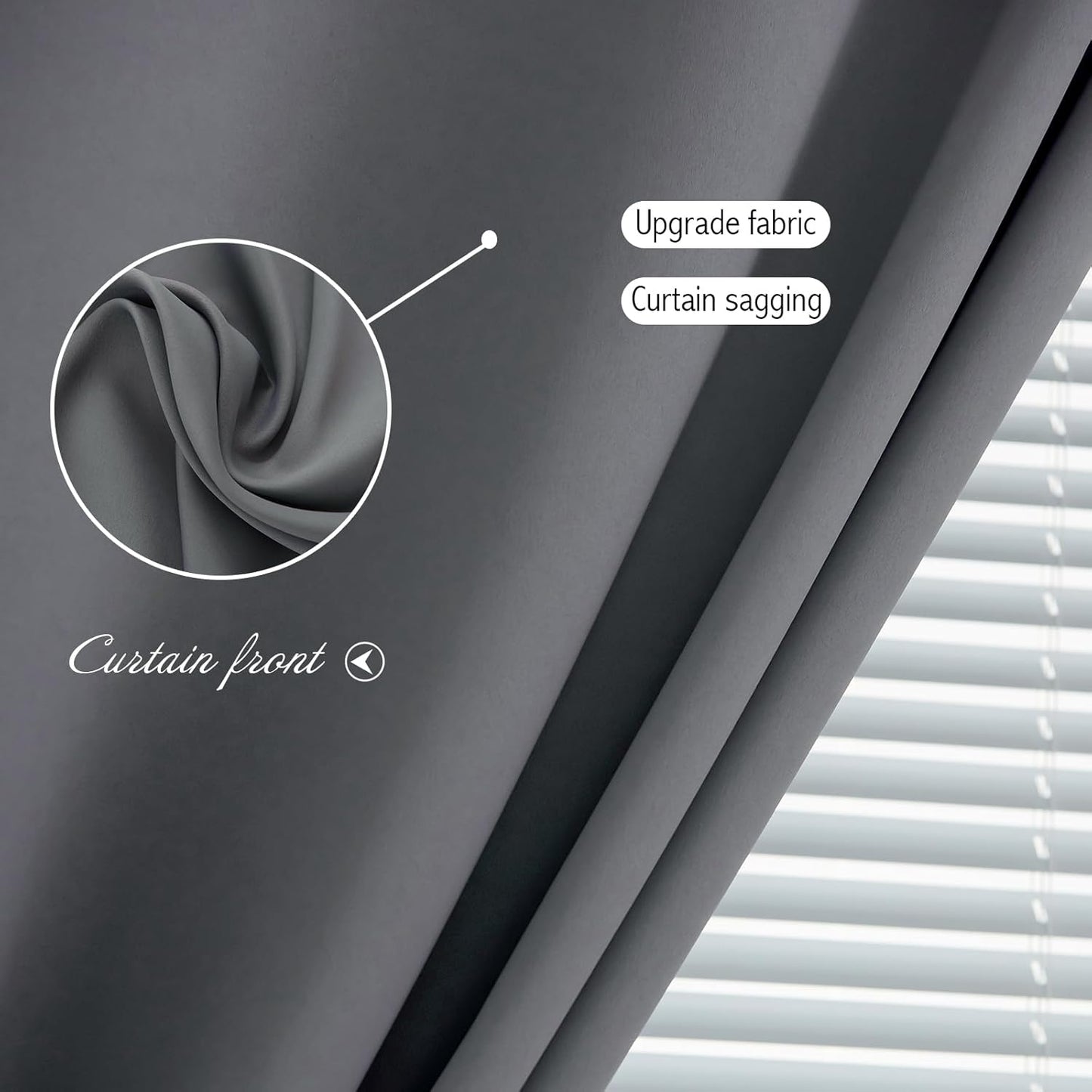 Magic Tape Stick On Curtains Window Shades Pull Down Blackout Window Cover Blackout Curtains for Bedroom No Drillng Self Adhesive Curtains No Rod Small Curtain, 35" W X 79" L, Grey, 1 Panel
