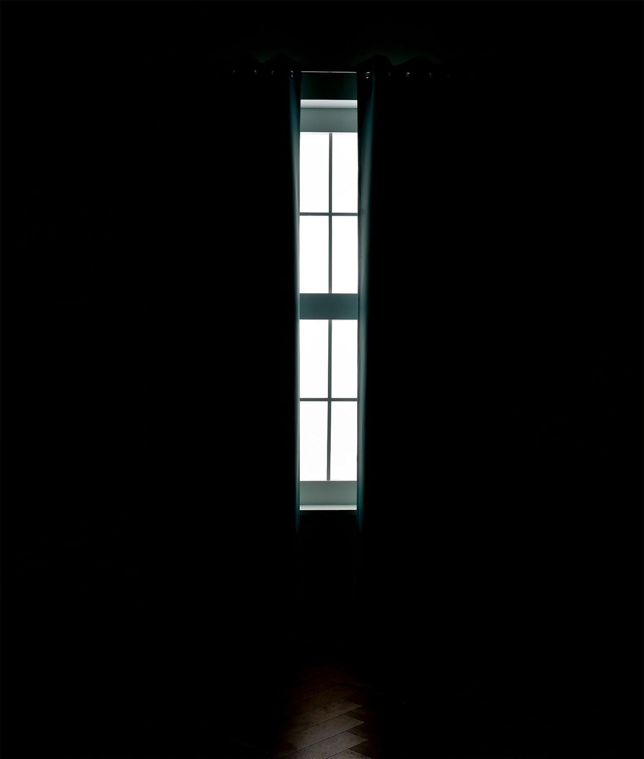 MIUCO Room Darkening Curtains Textured Grommet Thermal Insulated Blackout Curtains for Bedroom Set of 2 52x95 Inch Teal