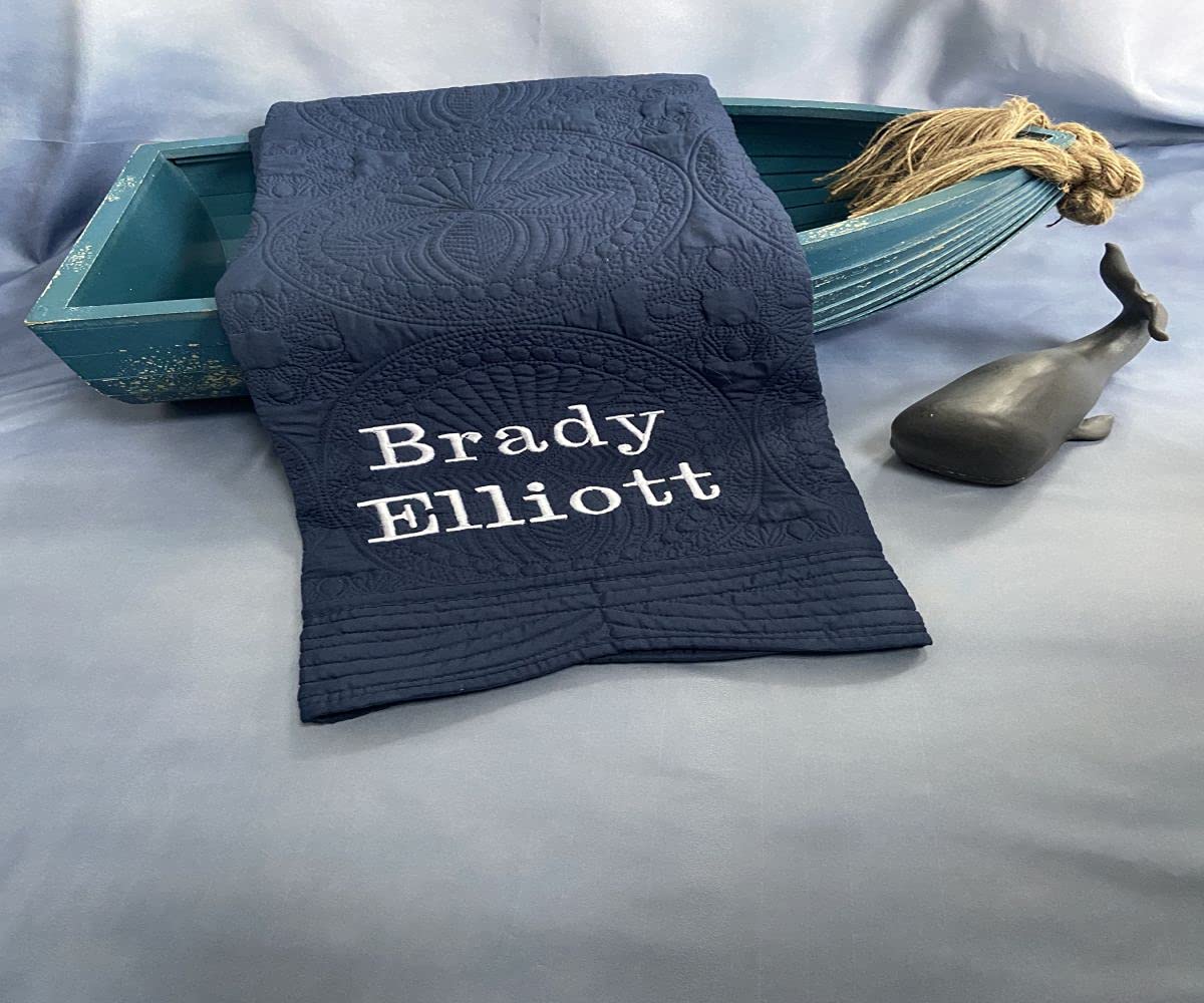 Personalized Baby Blanket Quilt | Monogrammed Blankets for Boys and Girls | Embroidered Baby Gifts | (Gator)