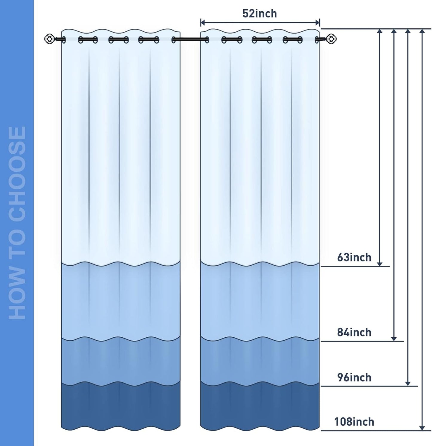 Aimego Ocean Beach Blackout Curtains Summer Tropical Palm Tree Seaside Sunset Drapes Decor for Bedroom Living Room Window Treatment Grommet Top Room Darkening Curtains 2 Panel Set, 52"X84"