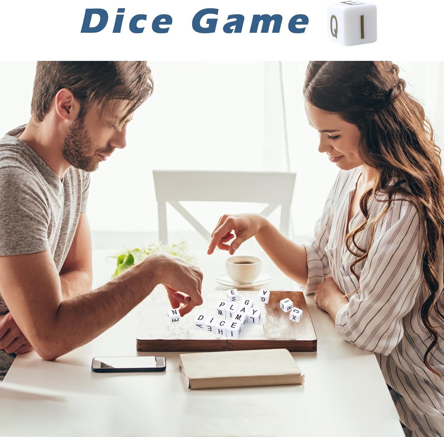 Crossword Dice Game, Word Game, Fun for Family Game Night, Festive Parties, Gatherings & On-The-Go Fun, Crossword Puzzle with 15 Large Letter Dice