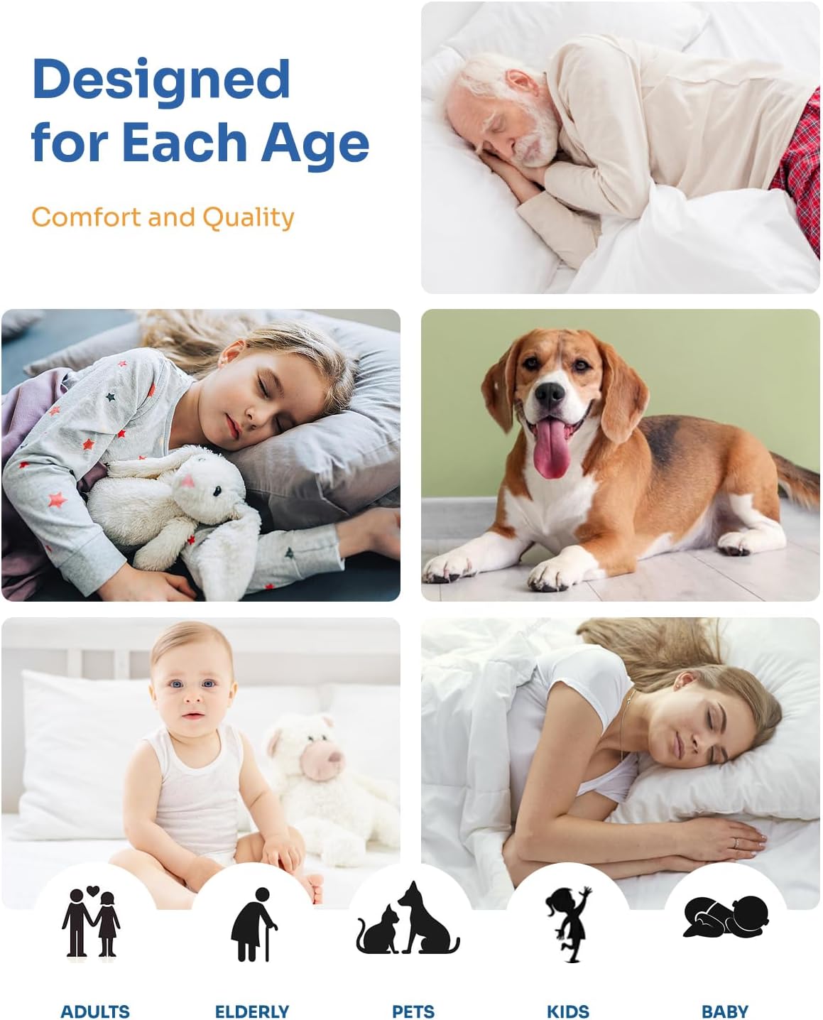 Washable Bed Pads 34" x 36" - 4 Pack, Blue, Waterproof Bed Pads for Incontinence, Bed Wetting Pads for Bed, Sofa, Floor, Resuable Underpads for Adults, Seniors, Pet