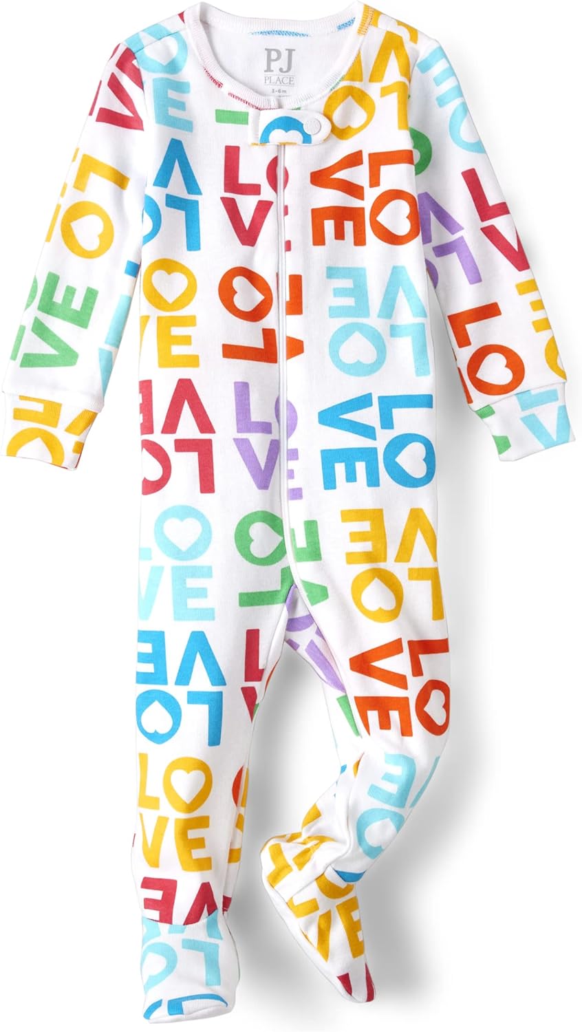 The Children's Place Baby Girl's and Toddler 100% Cotton Long Sleeve Zip Front One Piece Footed Pajamas,Sleep & Play