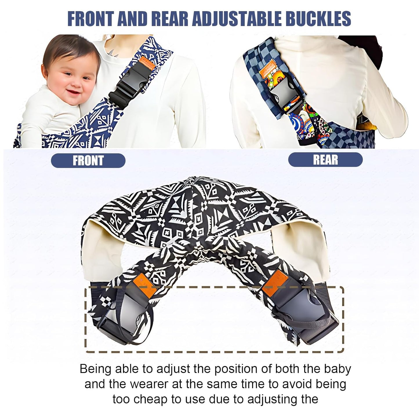 Baby Sling Carrier,Baby Sling,Toddler Carrier,Adjustable and Non-Slip Hip Seat Carriers Carrying 10-30 lbs(Black)