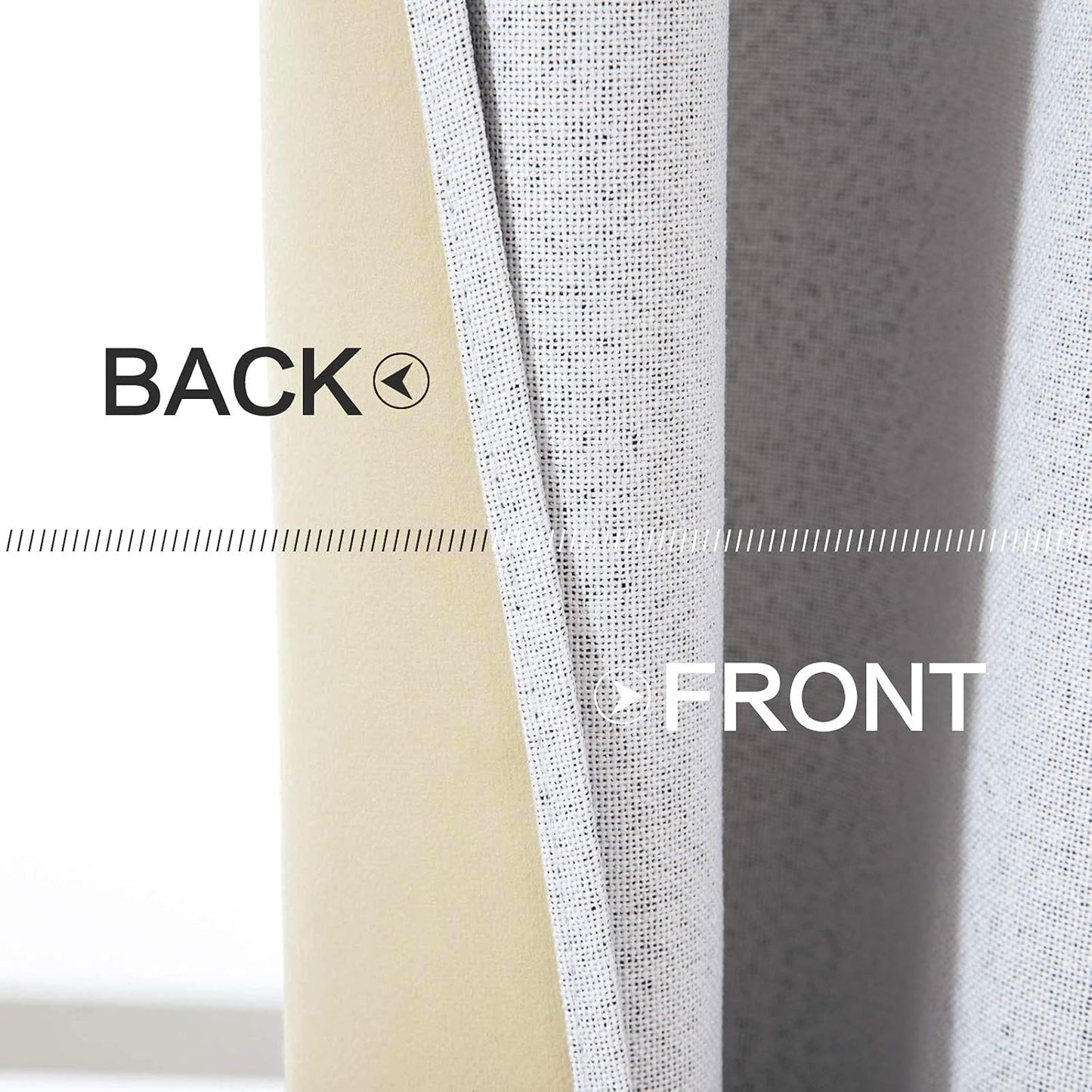 MIULEE Linen Texture Curtains for Bedroom Solid 100% Blackout Thermal Insulated Grayish White Curtains Grommet Room Darkening Curtains/Drapes for Living Room Nursery 52x72 Inch (2 Panels)