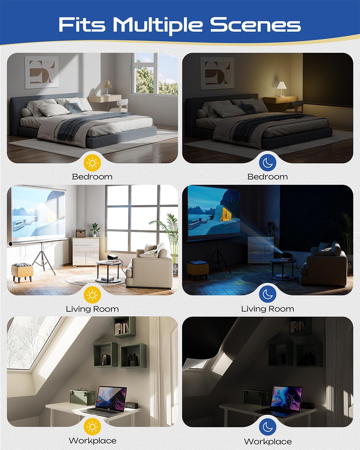 22" W x 84" L 100% Portable Blackout Curtains, Total Darkness No-Drill Black Out Window Cover,Temporary Blackout Shades with Hook & Loop Tape, for Bedroom, Nursery, Dorm, Travel (Black)