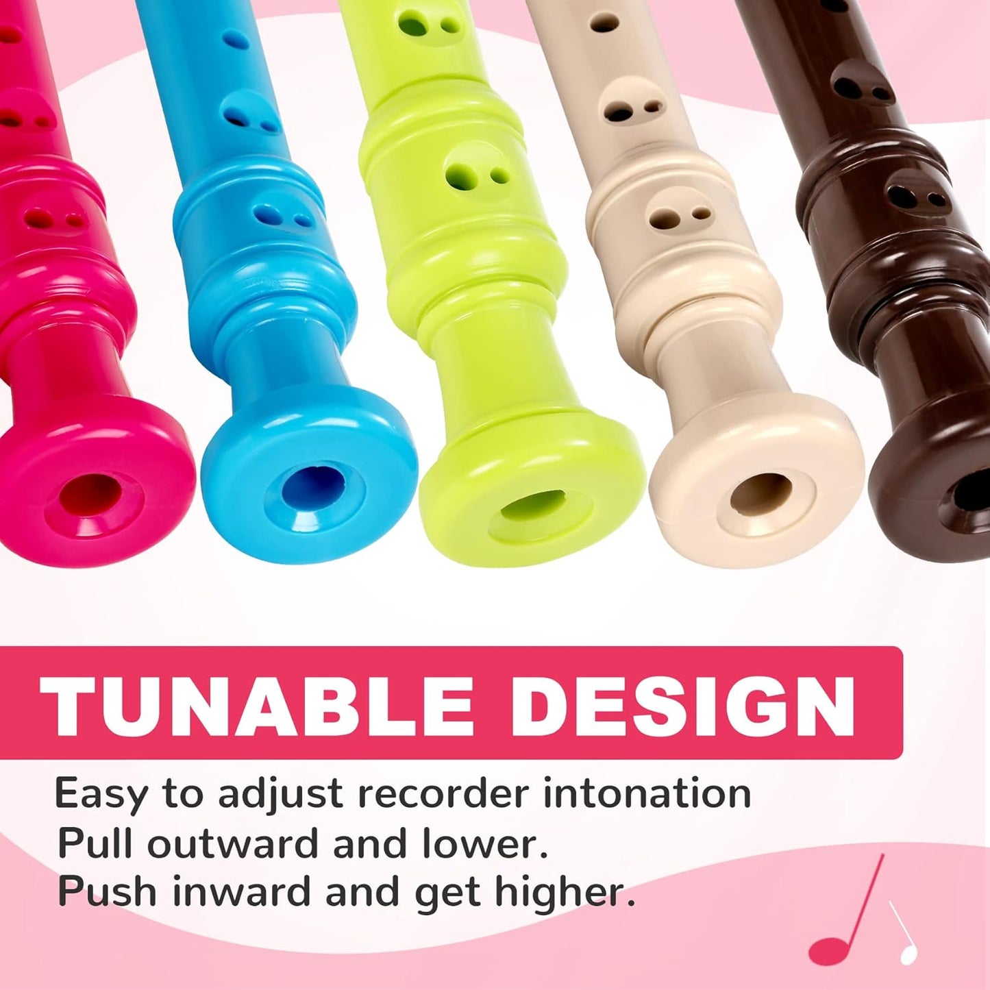 Soprano Recorder Instrument for Student - German Fingering 8 Hole Flute ABS Descant Recorders for Beginners with Cleaning Rod and Bag, Green