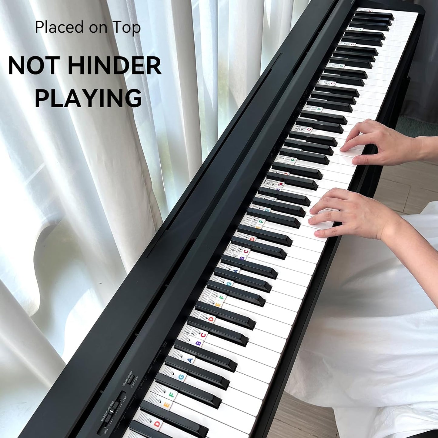 Piano Notes Guide for Beginner, Removable Piano Keyboard Note Labels for Learning, 88-Key Full Size, Made of Silicone, No Need Stickers, Reusable and Comes with Box (Rainbow ColorsοΌ