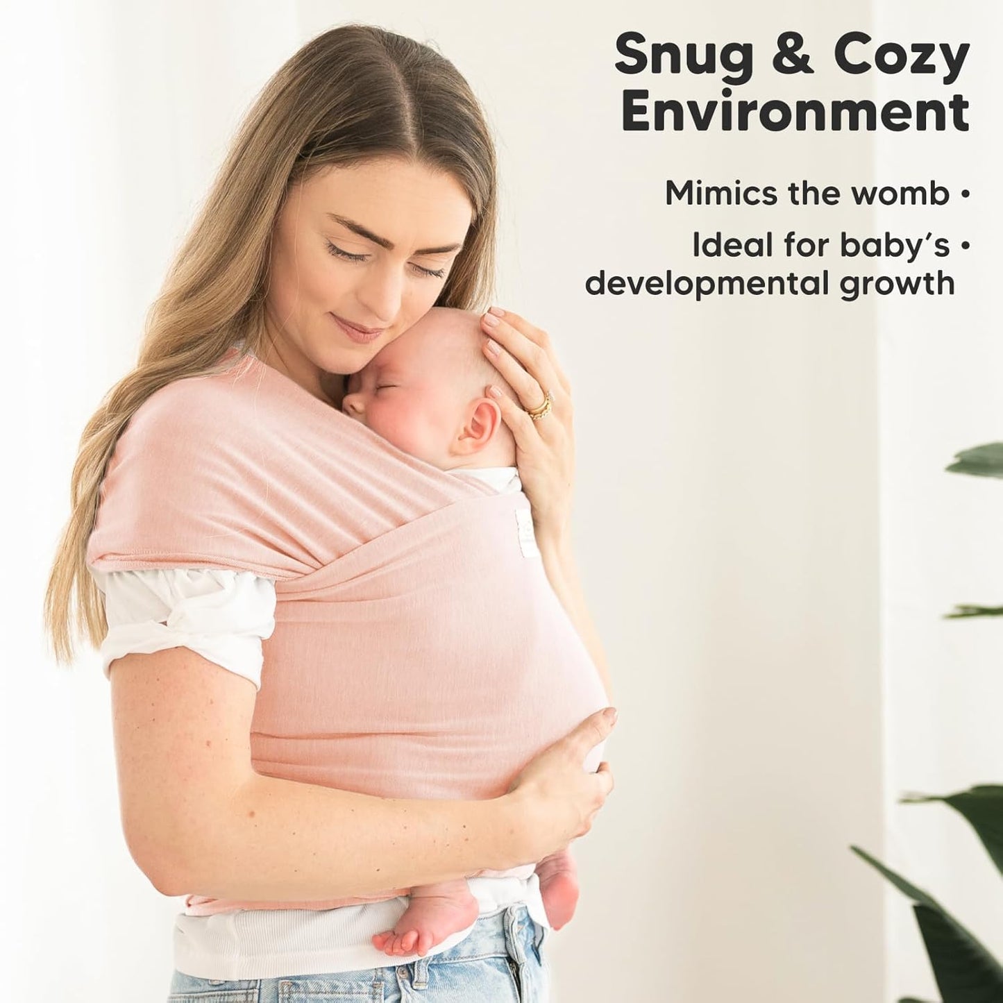 KeaBabies Baby Wrap Carrier - All in 1 Original Baby Carrier Newborn to Toddler Sling, Easy to Wear, Hands Free Bonding, Lightweight, Breathable Infant Wraps (Dusty Pink)