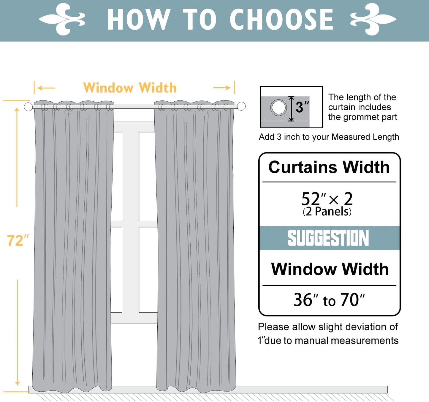 ChrisDowa 100% Blackout Curtains 72 inch Long for Bedroom with Black Liner, 2 Thick Layers Total Blackout Thermal Insulated Grommet Window Curtains 2 Panels Set (Light Beige, 52 x 72 Inch)