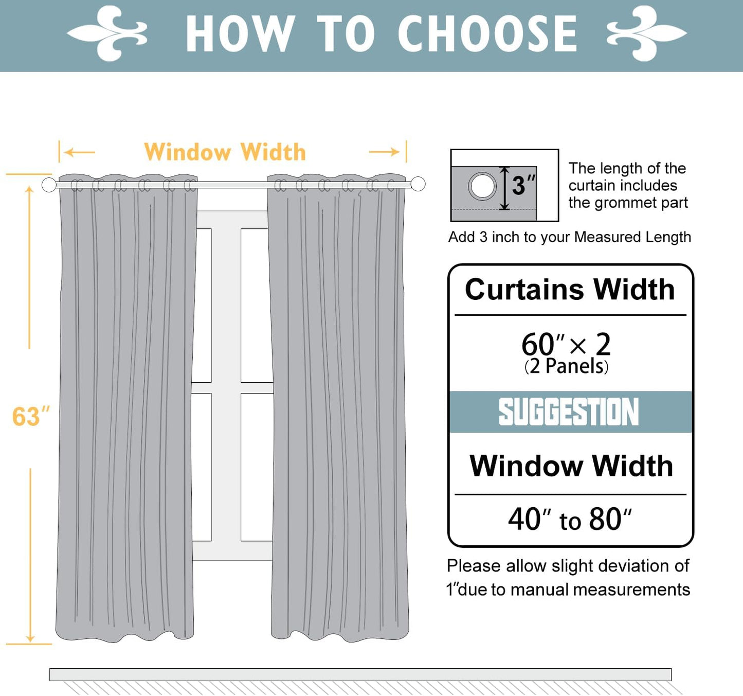 ChrisDowa 100% Blackout Curtains 63 inch Long for Bedroom with Black Liner, Extra Wide 2 Thick Layers Total Blackout Thermal Insulated Grommet Window Curtains 2 Panels Set (Burgundy, 60 x 63 Inch)