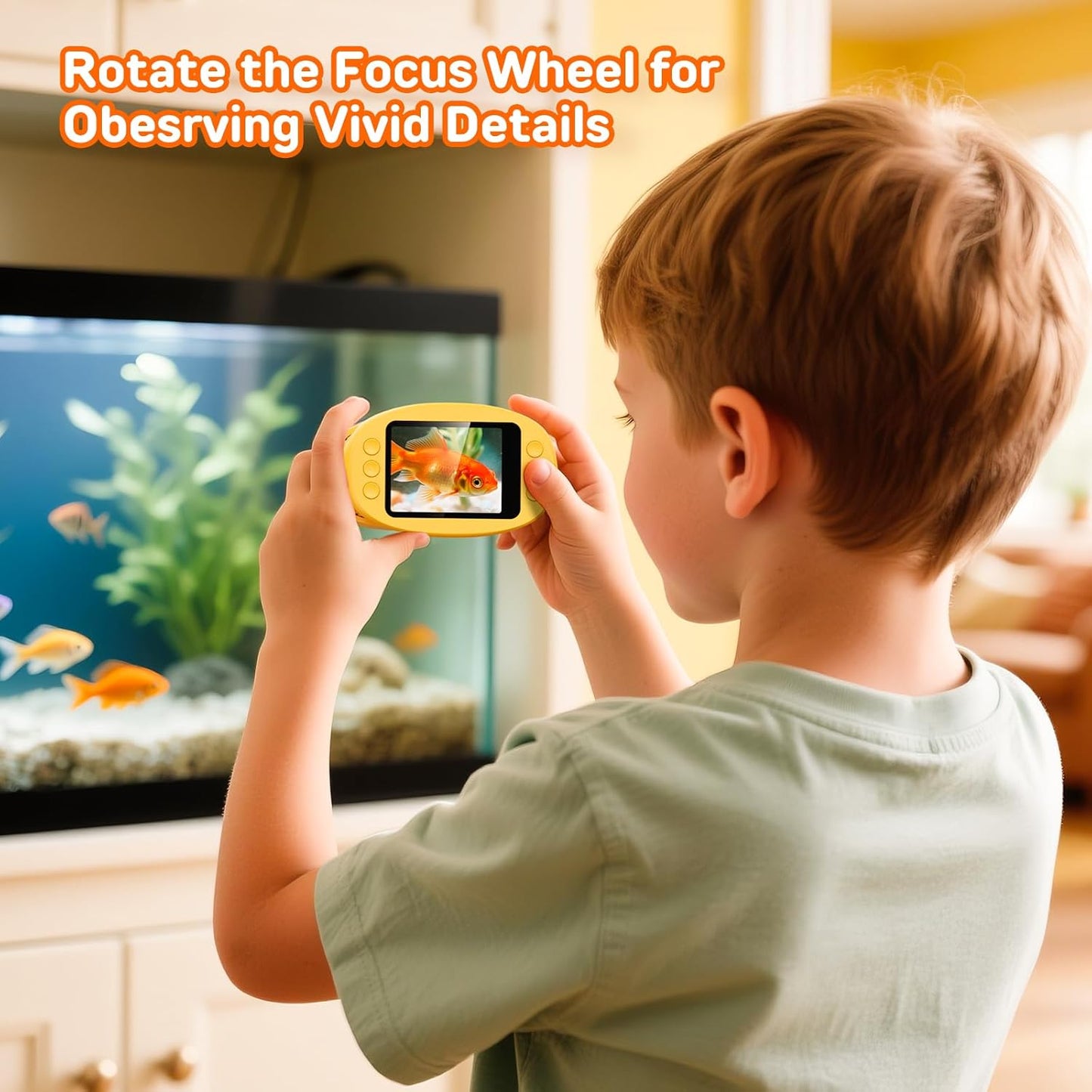 1000X Handheld Digital Microscope for Kids – 2-Inch Screen STEM Toy, Christmas Birthday Gift for Boys & Girls 5-10 Years, Portable Magnification Science Lab Kit