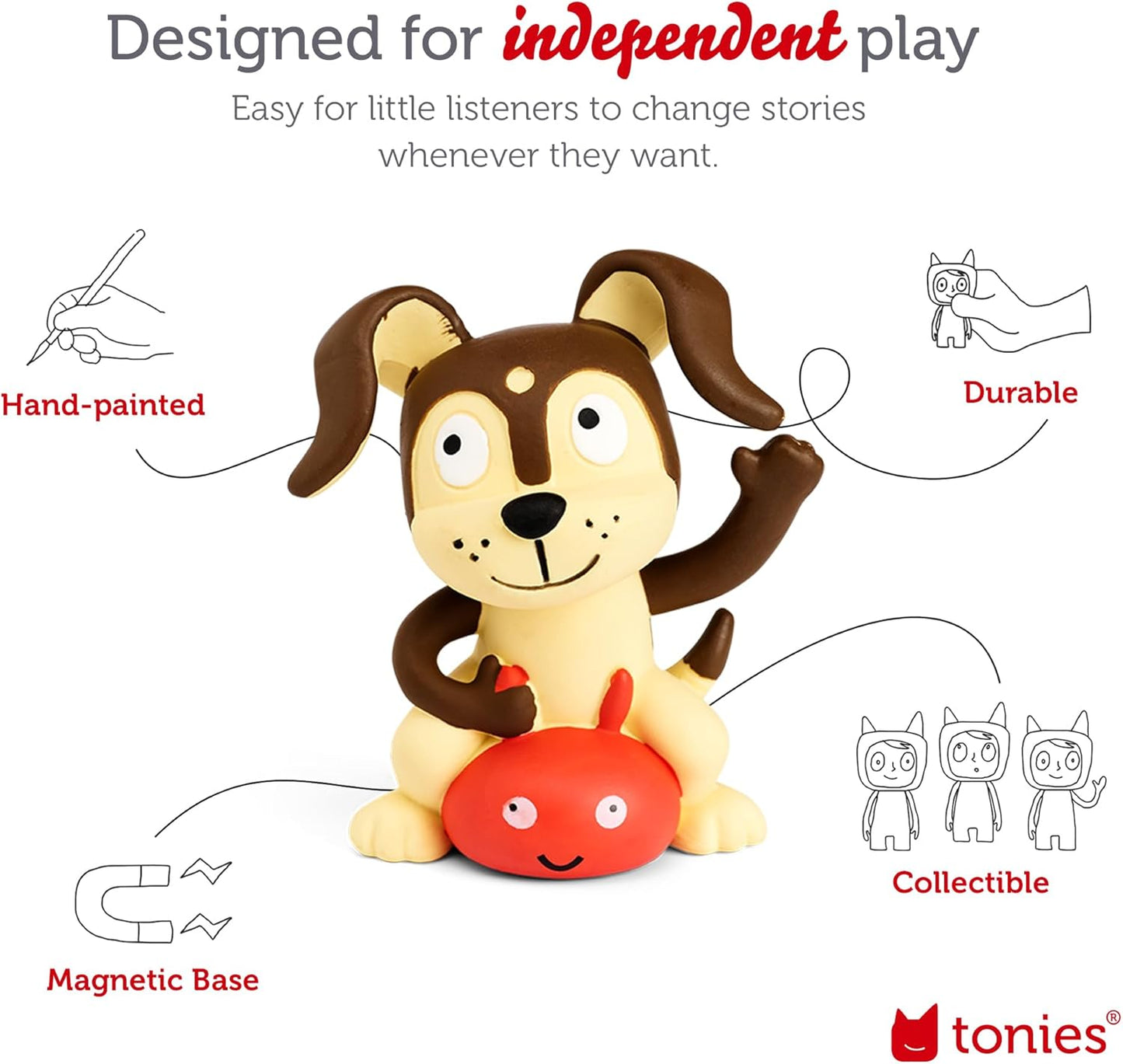 Toniebox Audio Player Starter Set with Spidey, Ghost-Spider, Spin, Black Panther, and Playtime Puppy - Listen, Learn, and Play with One Huggable Little Box - Gray
