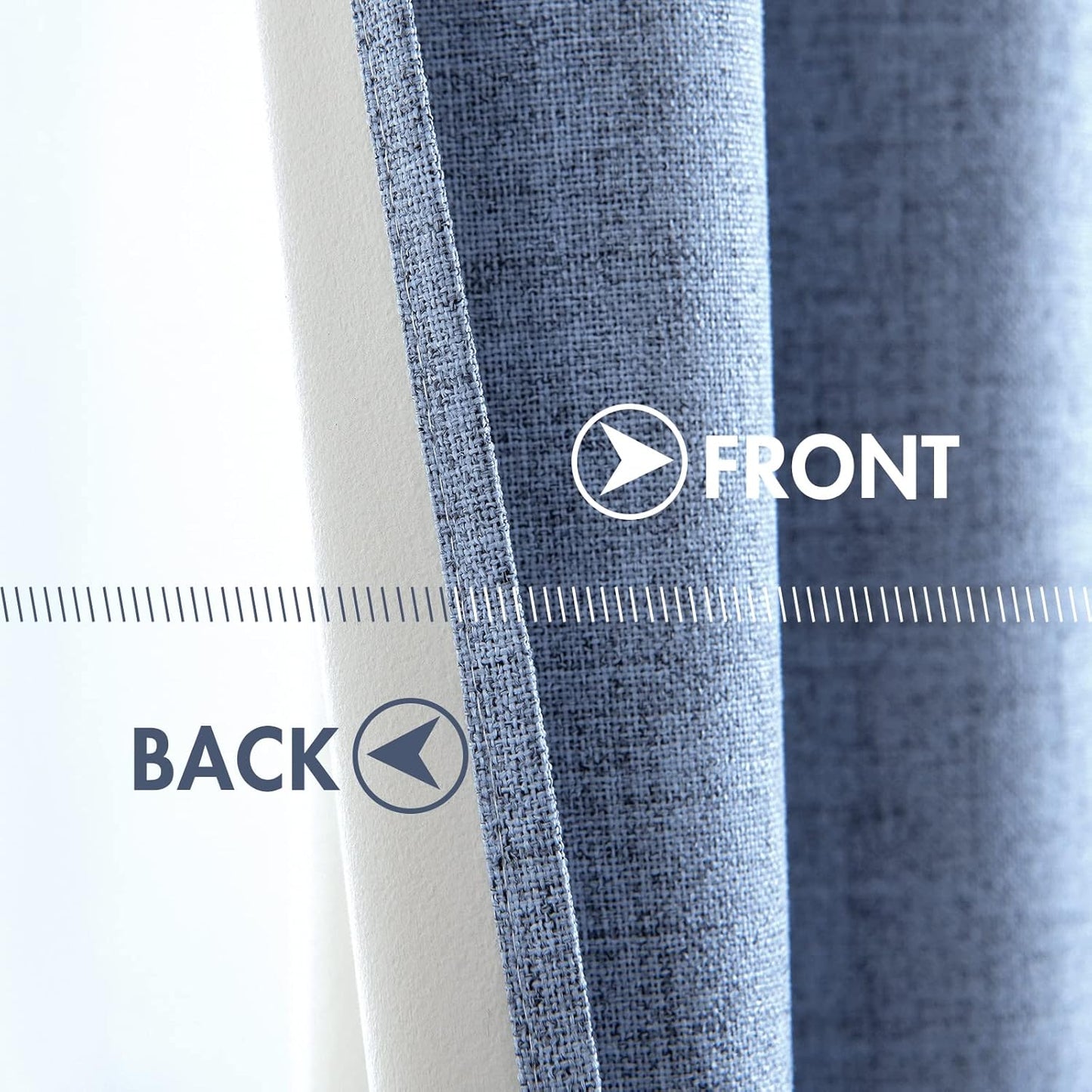 MIULEE Linen Blackout Curtains and Drapes 100% Room Darkening Thermal Insulated Grommet Window Panels with Coating 2 PCs W 42 x L 63 inches Stone Blue