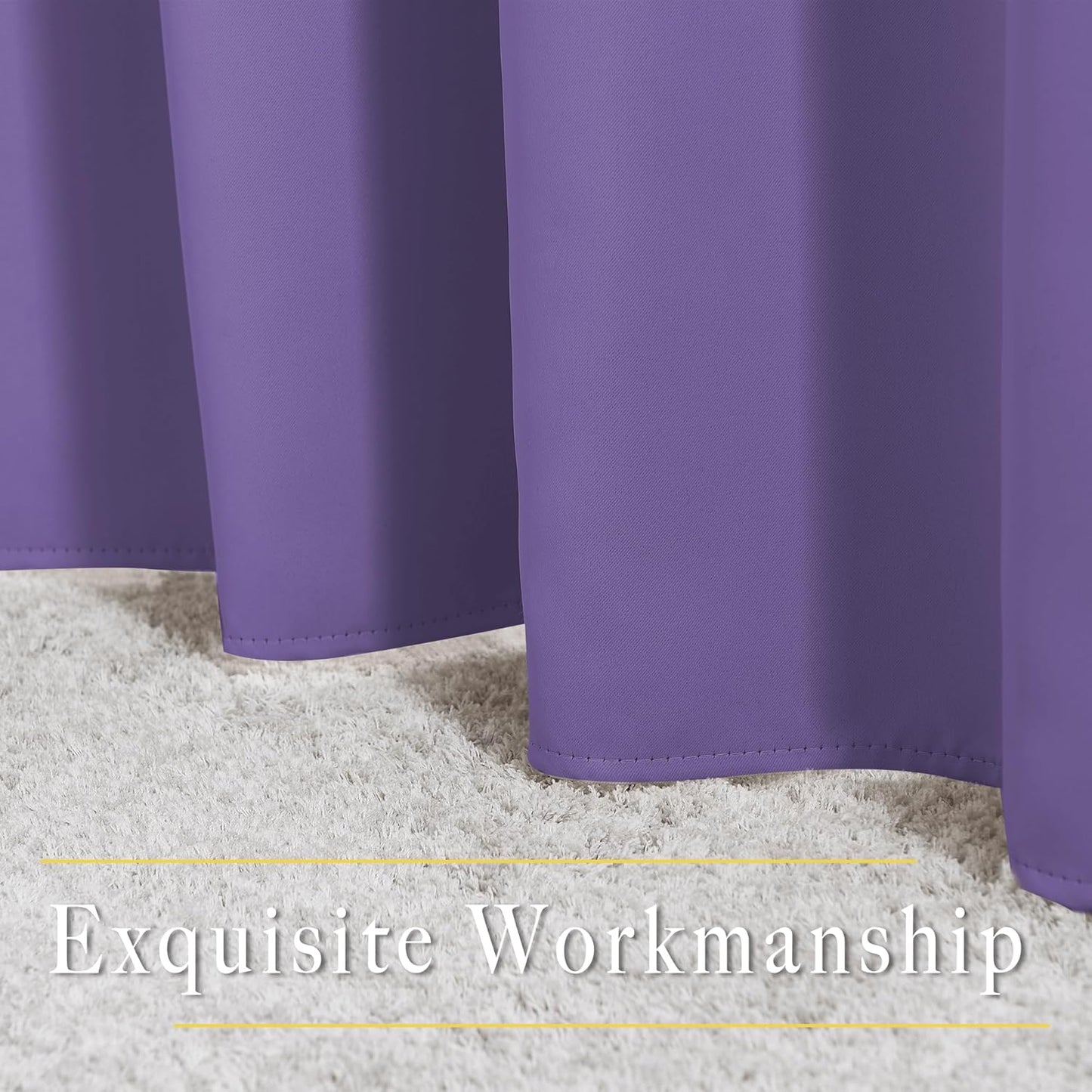 NICETOWN Bedroom Blackout Curtains and Drapes - Window Treatment Thermal Insulated Solid Grommet Blackout Draperies for Bedroom/Living Room (Lilac Purple, Set of 2, 80 by 84 Inch)