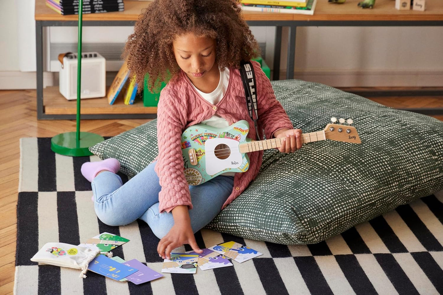 Beatles + Loog Mini Acoustic Guitar for Kids Toddler Children Ages 3+