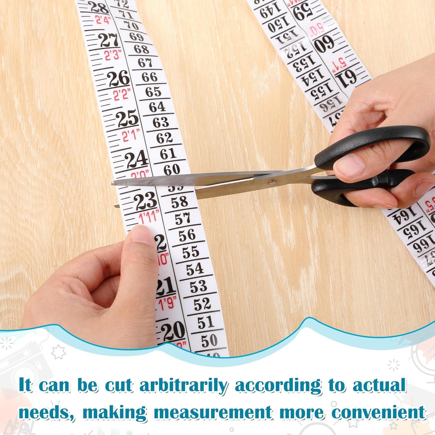 Tatuo Growth Chart Wall Labels Height Indicator Tape Ruler Growth Chart Decor Height Indicator Adhesive Ruler for Home Room Measuring (Clear)