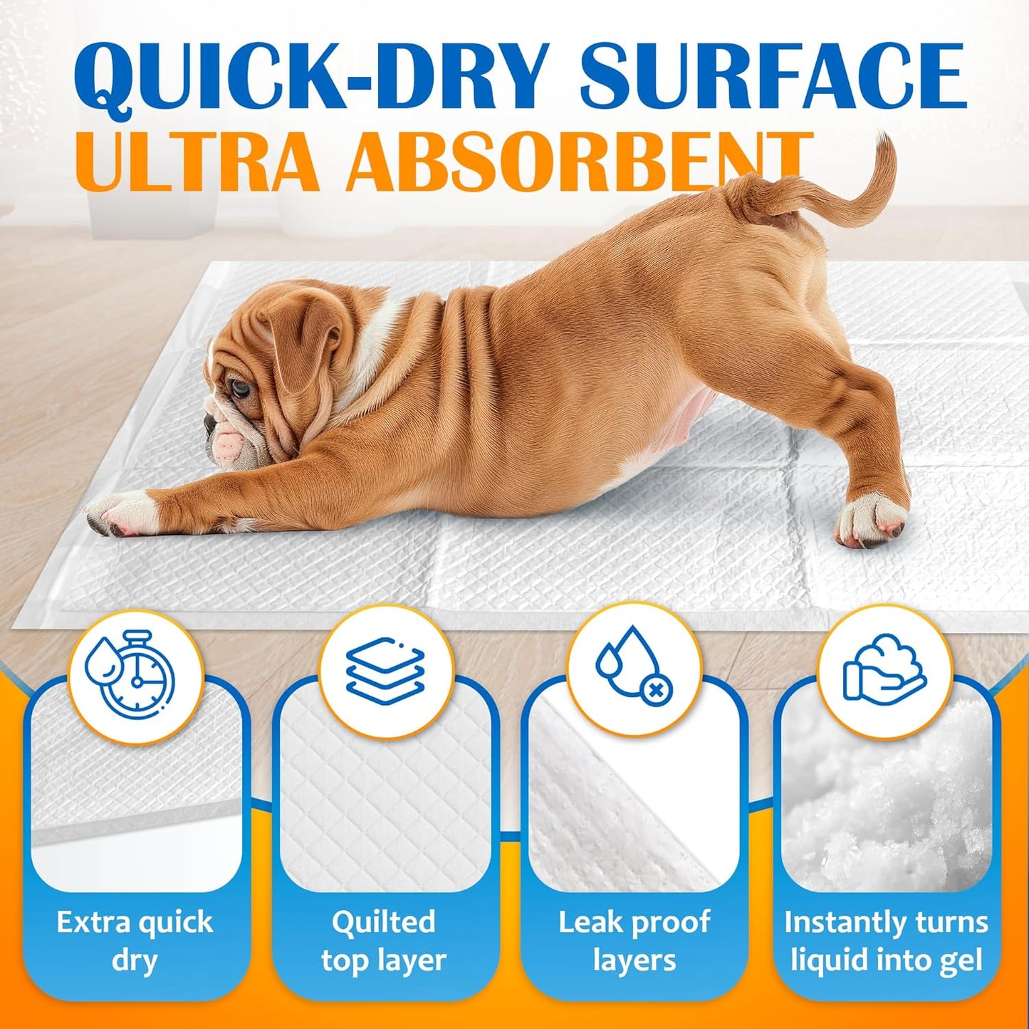 Paws & Claws Premium Disposable Dog Pee Pads – Extra Large 30"x36", 30-Count – 6-Layer Leak-Proof, Super Absorbent (Holds 10 Cups), Odor Control, Quick-Dry, Non-Slip for Large Dogs, Multi-Pet Homes