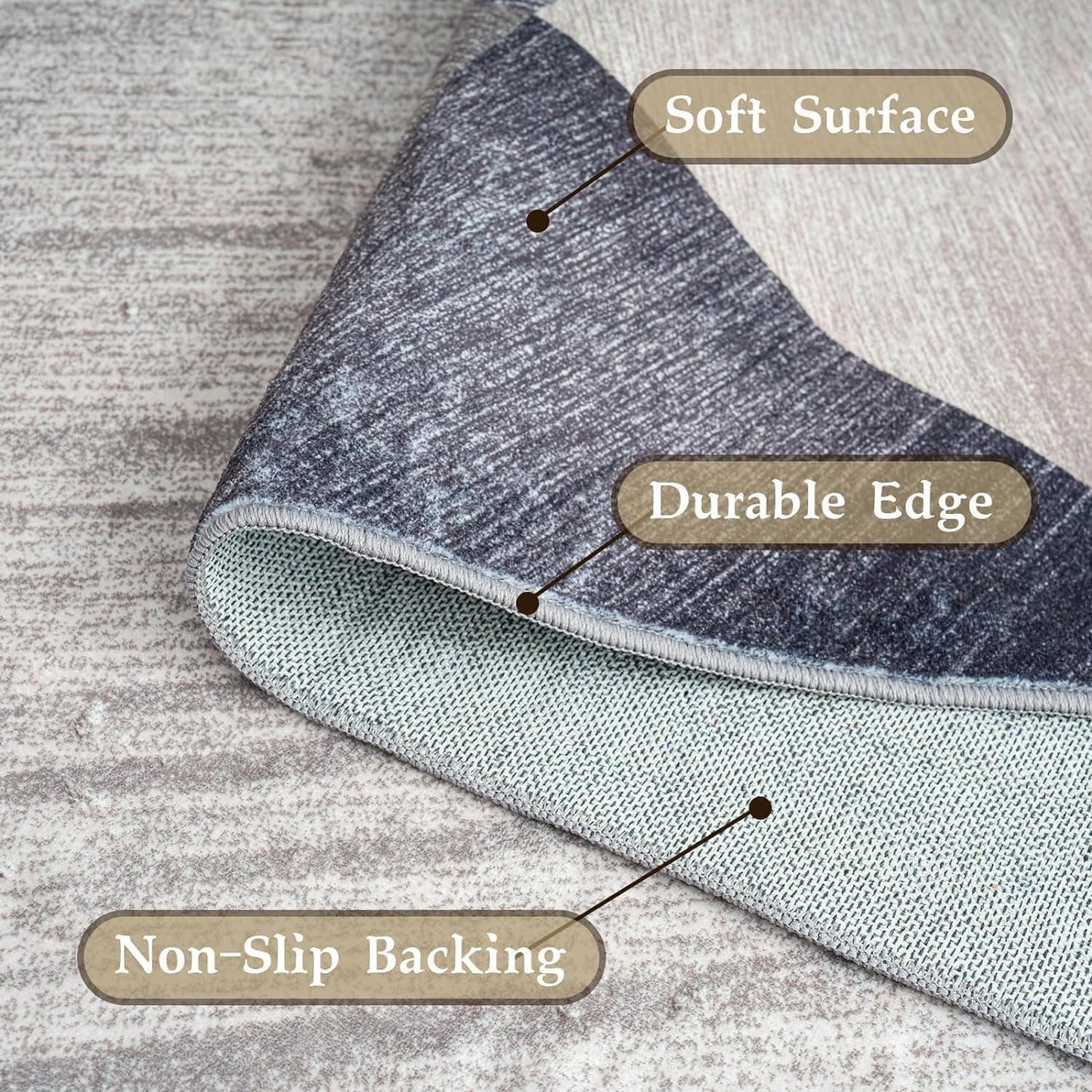 HOMFINE Washable Modern Area Rug - Geometry Style 6x9 Rugs for Living Room, Bedroom, Machine Washable Rug Soft Non Slip Non Shedding Area Rug - Green, 6'x9'
