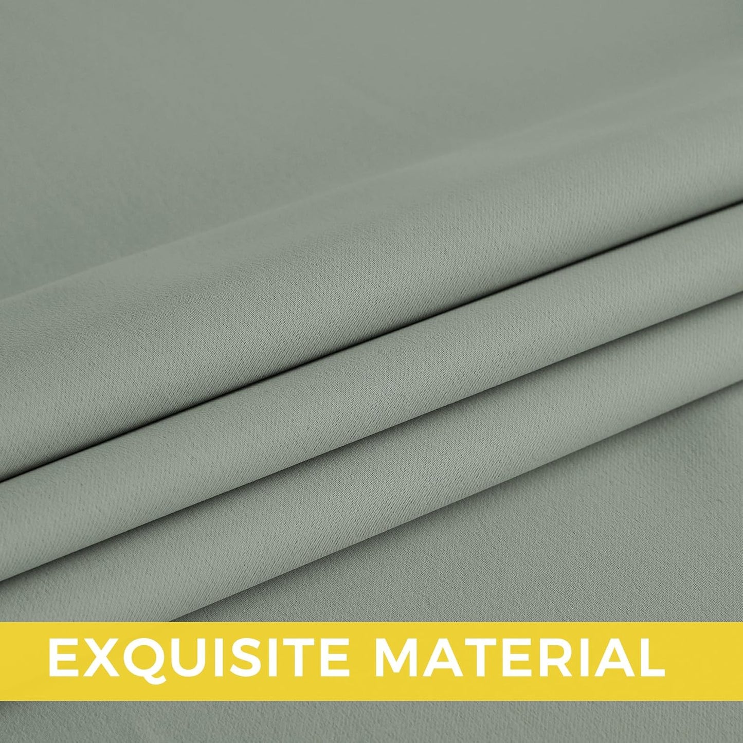 NICETOWN Sage Green Room Darkening Curtains 63 Inches Long 2 Panels for Living Room, Bedroom, Nursery Summer Thermal Insulated Blackout Drapes Grommet Noise Reducing Window Treatment, W40