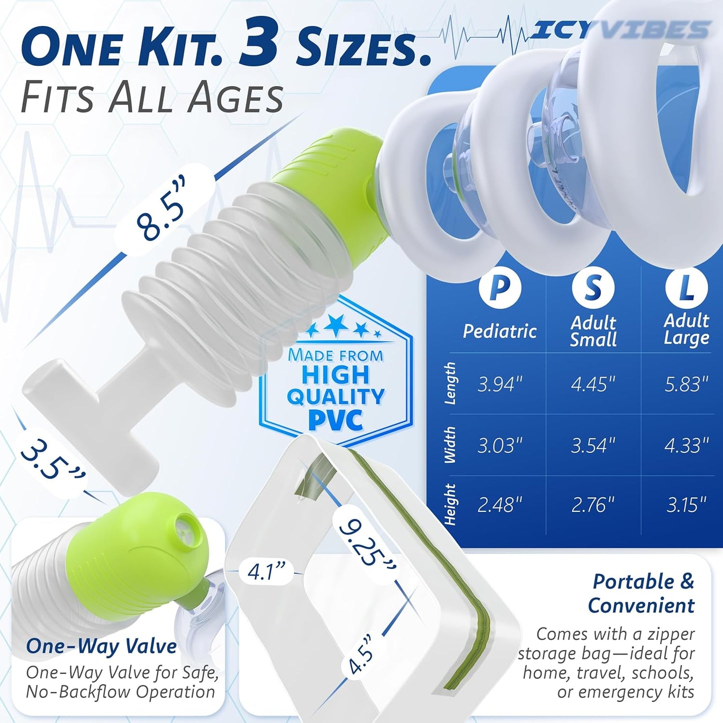 Premium Choking Rescue Device for Kids and Adults โ Portable Suction Tool Airway Clear Travel & Home Safety Kit for Emergency Use Includes 3 Sizes for Baby Essential First Aid Anti