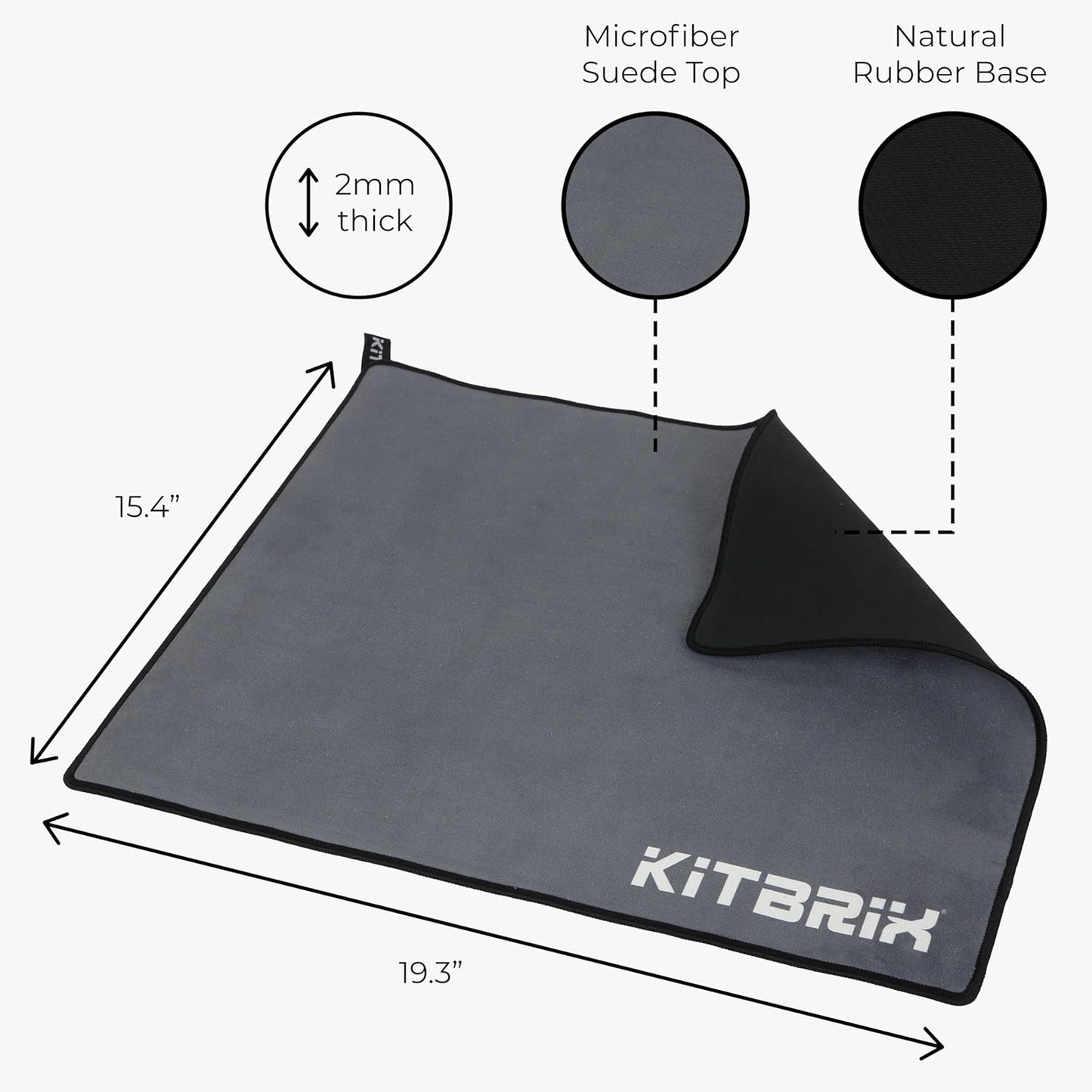 KitBrix Outdoor Sitting Mat & Wetsuit Changing Mat for Swimming, Surfing, Triathlon Transition - Soft Microfiber, Waterproof Base - Camping Essentials, Beach Accessories