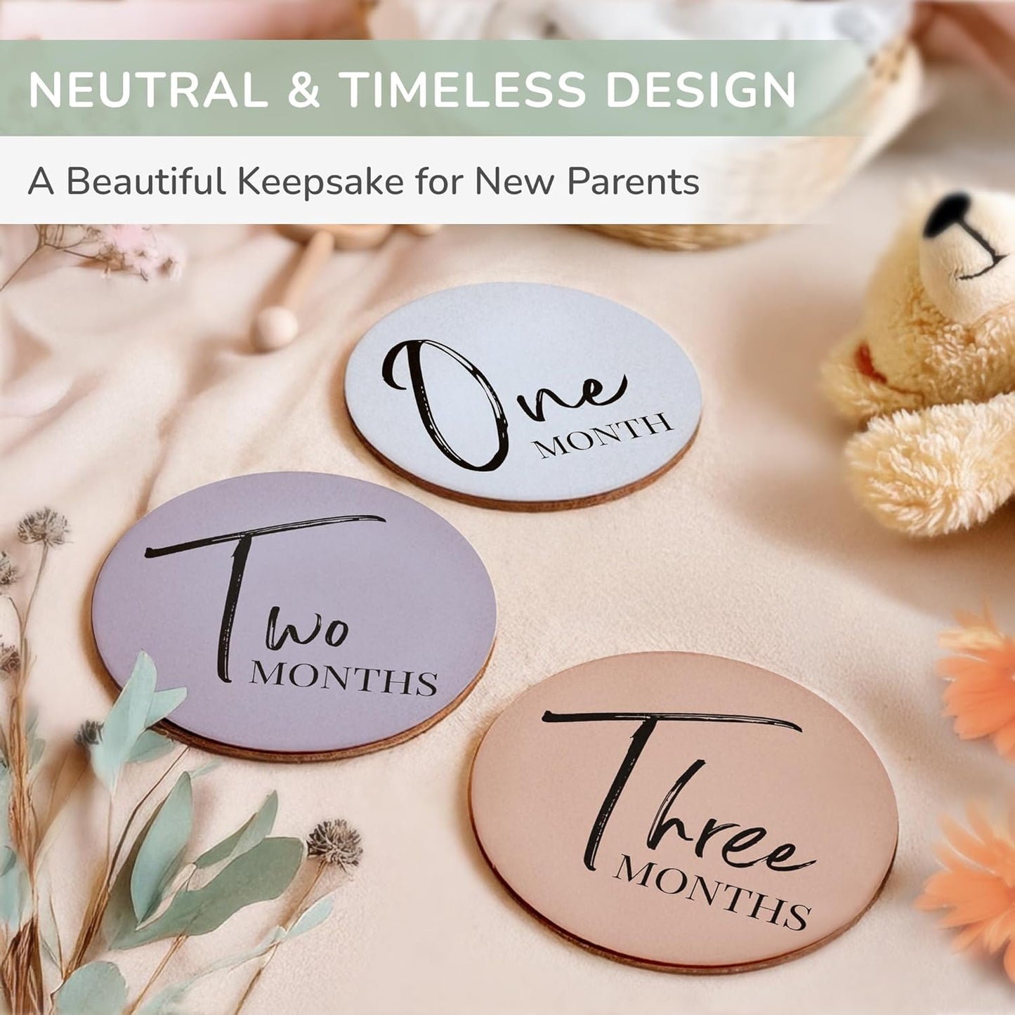 Tiny Trees® Baby Monthly Milestones, Monthly Milestone Signs, Baby Announcement, Baby Age Milestone Keepsakes and Photo Props
