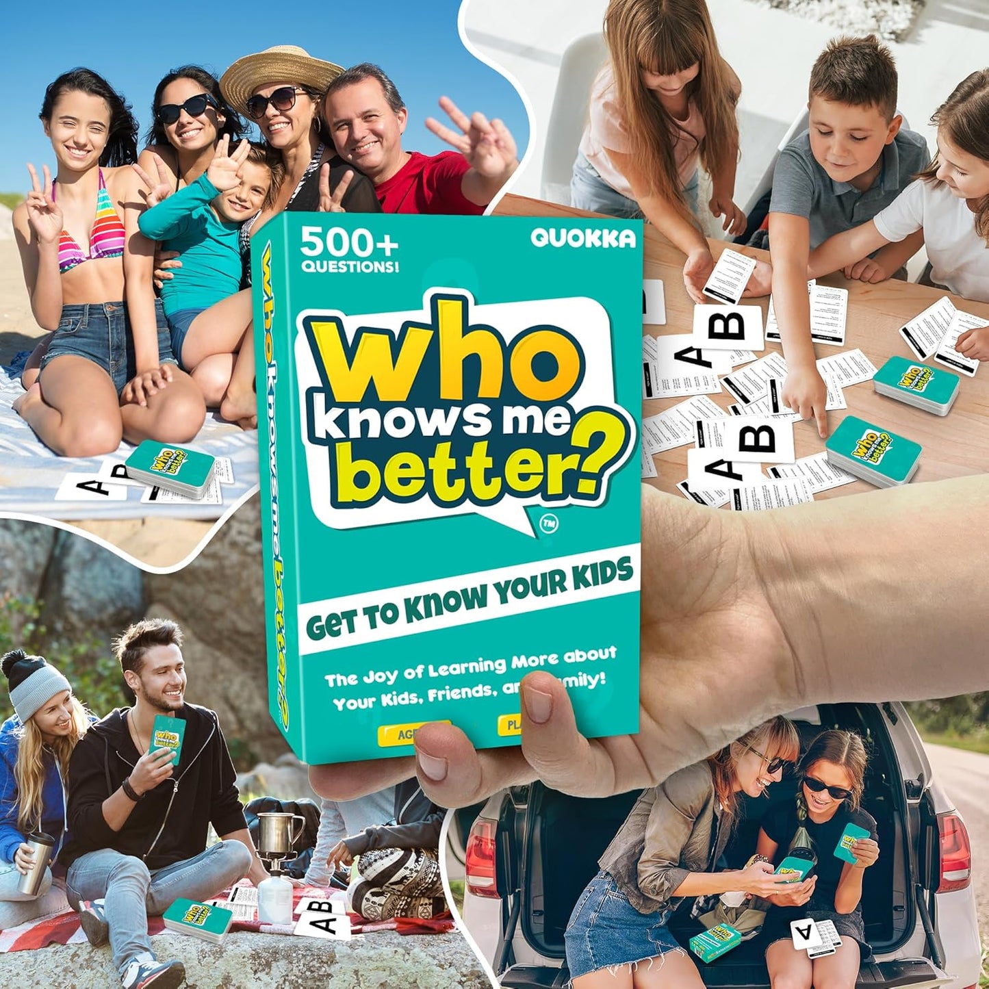QUOKKA Who Knows Better? - Original - Family Card Trivia Game | Fun Learning & Educational Questions for Families | Suitable for Boys & Girls