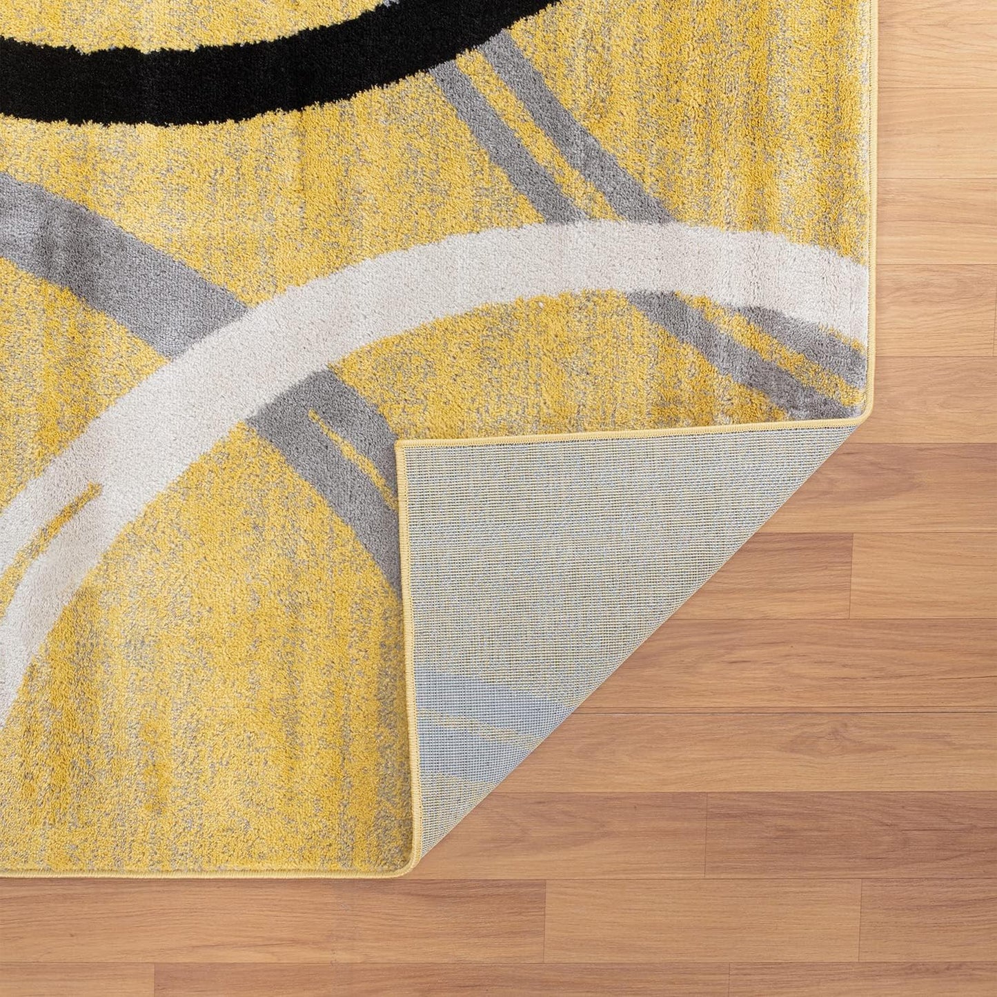 Rugshop Modern Wavy Circles Design Area Rug 3'3" x 5' Yellow