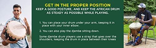 Drum Djembe is a Rope goat skin Covered Goblet African Drum Played by Hands West Africa style jembe for drums circle and more (6x12)