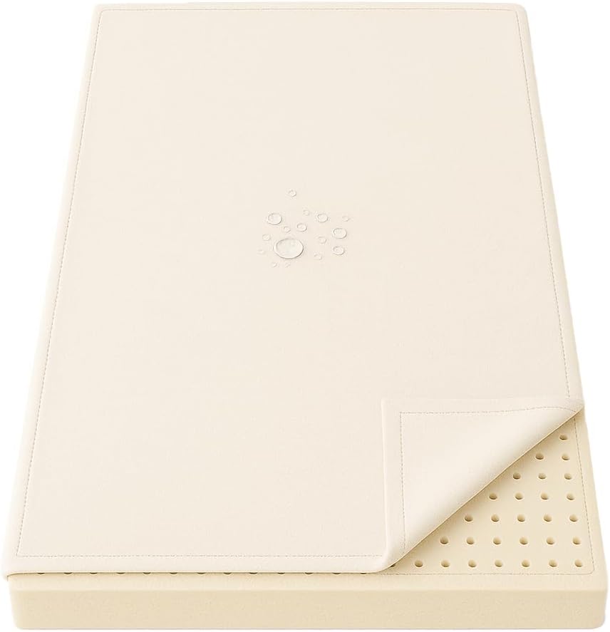 Organic Cotton Crib Mattress Protector - Water Resistant Flat Sheet Liner Pad, Skin Friendly, Chemical-Free Pure Cotton [GOTS-Certified] for Standard (52"x28") - Made in USA