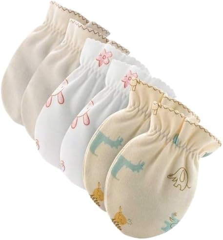 Organic Newborn Baby Scratch Mittens – 3 Pack Soft Cotton Anti-Scratch Gloves | Breathable Hand Covers for Newborns | Made in Korea