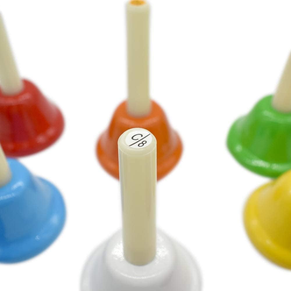 ENNBOM Hand Bell Shake 8 Notes Diatonic Metal Hand Bell Kit Rhythm