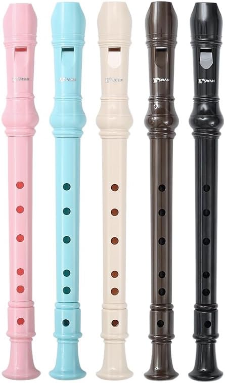 German Fingering, Natural,Soprano Recorders Descant Flute With Cleaning Rod German Style for Chrildren Kids Beginner Graduation or Back to School Gift(Brown six holes)