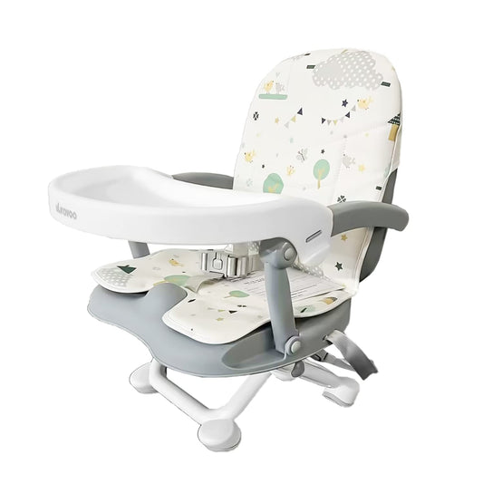 Baby Booster Seat for Dining Table with Removable Tray & Cushion, 3in1 Portable Toddler Booster Seat, 4 Height Adjustable Travel High Chair for Babies and Toddlers