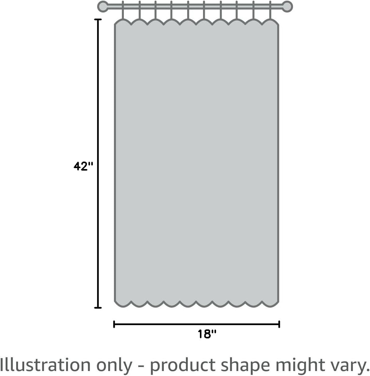 ChrisDowa Small Kitchen Valances for Windows - Grommet Short Thermal Insulated Room Darkening Window Valances Curtains for Living Room (2 Panels, Light Grey, 42 x 18 Inch)
