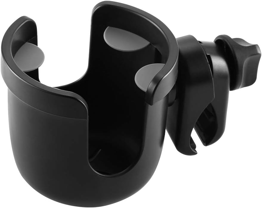 Accmor Stroller Cup Holder, Universal Cup Holder, Bike Cup Holder, 360° Rotatable Large Caliber Drinks Holder for Stroller, Bike, Wheelchair, Walker, Black
