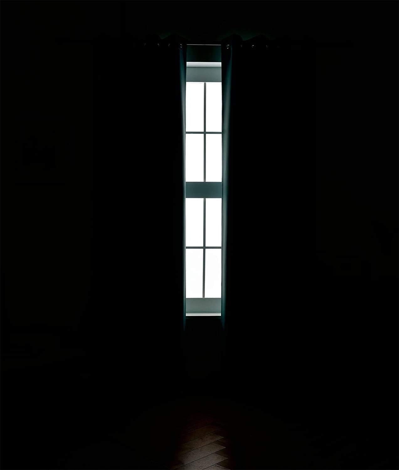 MIUCO Blackout Curtains Room Darkening Curtains Textured Grommet Curtains for Window Treatment 2 Panels 52x63 Inch Long Teal