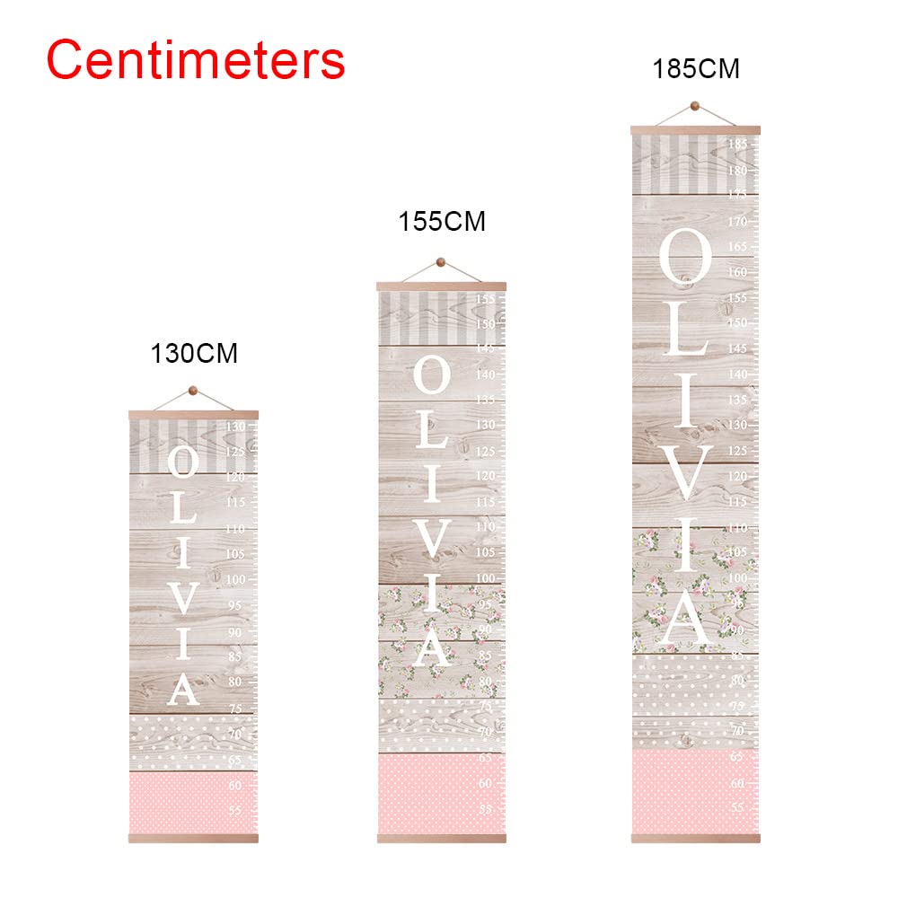 Personalized Kids Height Chart - Canvas Growth Ruler for Boys and Girls - Custom Name Banner with Removable Nursery Wall Decor - Gift for Kid’s Room Decoration