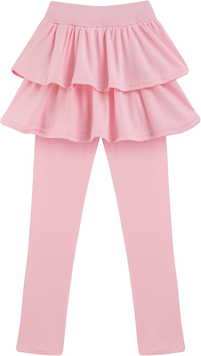 Girls School Uniform Pants Leggings with Skirts Stretch Warm Jegging 4-12 Years