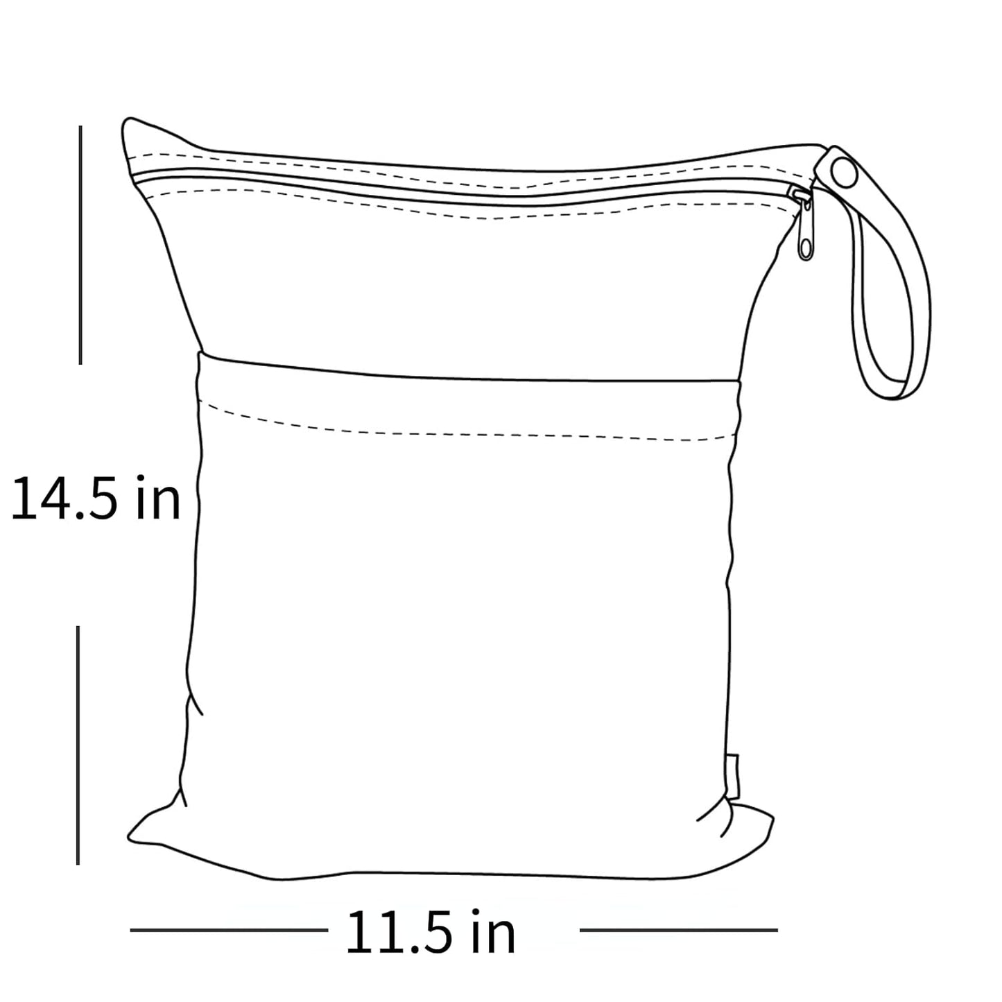 ALVABABY 2pcs Cloth Diaper Wet Dry Bags Waterproof Reusable with Two Zippered Pockets Travel Beach Pool Daycare Soiled Baby Items Yoga Gym Bag for Swimsuits or Wet Clothes LZ0102