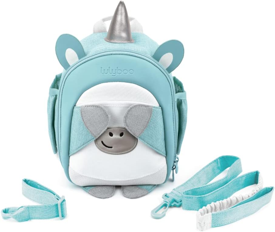 Toddler Backpack Leash - Baby Walking Harness & Anti-Lost Wrist Tether - Kids Backpack 5 Storage Pockets and 2 Adjustable Child Leashes for Kids 1, 2,3,4,5,6,7 Years Old - Ultra-Soft - Unicorn