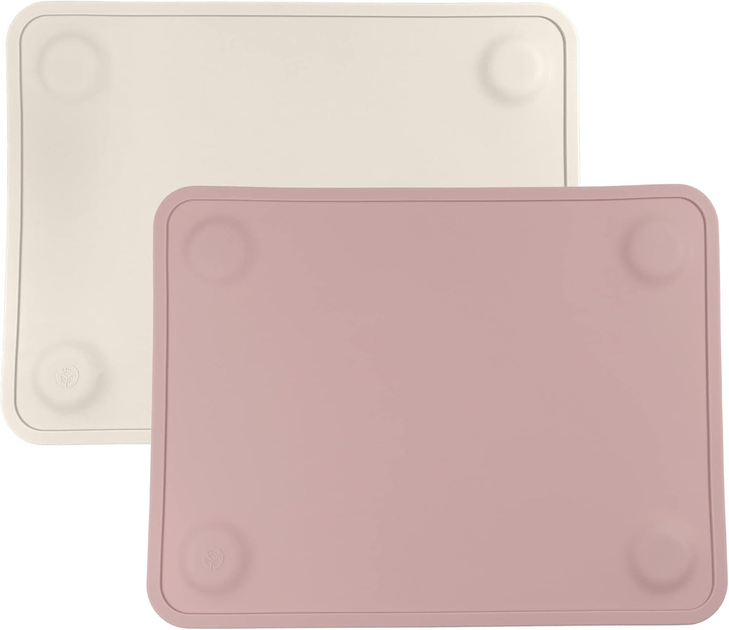 WeeSprout Silicone Suction Placemats for Babies, Toddlers & Kids, Durable Food Grade Silicone with Non-Slip Suction, Raised Edges Contain Mess, Dishwasher Safe, for Dining Table & Restaurants, 2 Pack