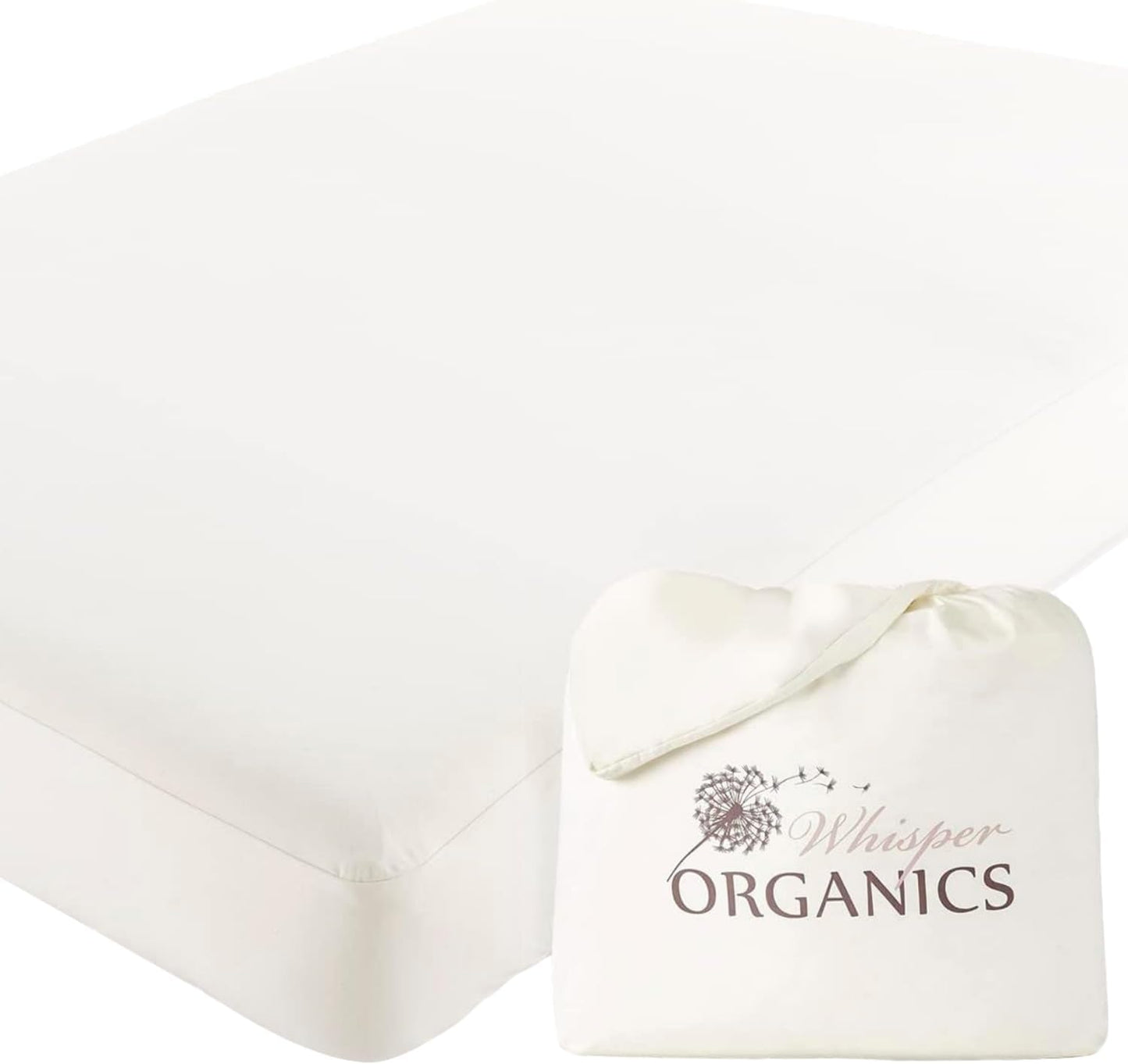 Organic Waterproof Mattress Protector Twin Size - 100% Waterproof Mattress Pad with Extra Soft Quiet & Breathable Triple Layer Protection - GOTS Certified Machine Washable Deep Pocket Design (Twin)