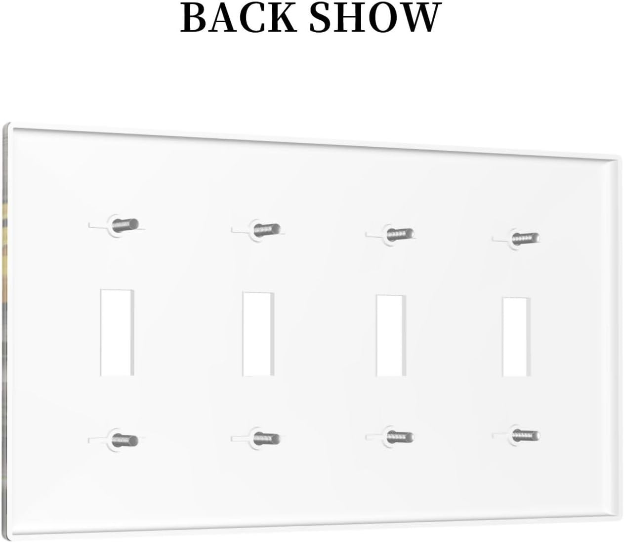 Sunflower Rustic Brown Gray Wood Light Switch Covers Quad Toggle Electrical Faceplate 4 Gang Wall Plate Decorative Switch Plates for Farmhouse Home Decor